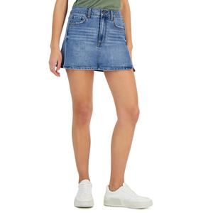 TINSELTOWN Juniors' Side-slit A-line Denim Mini Skirt Size 11 3086